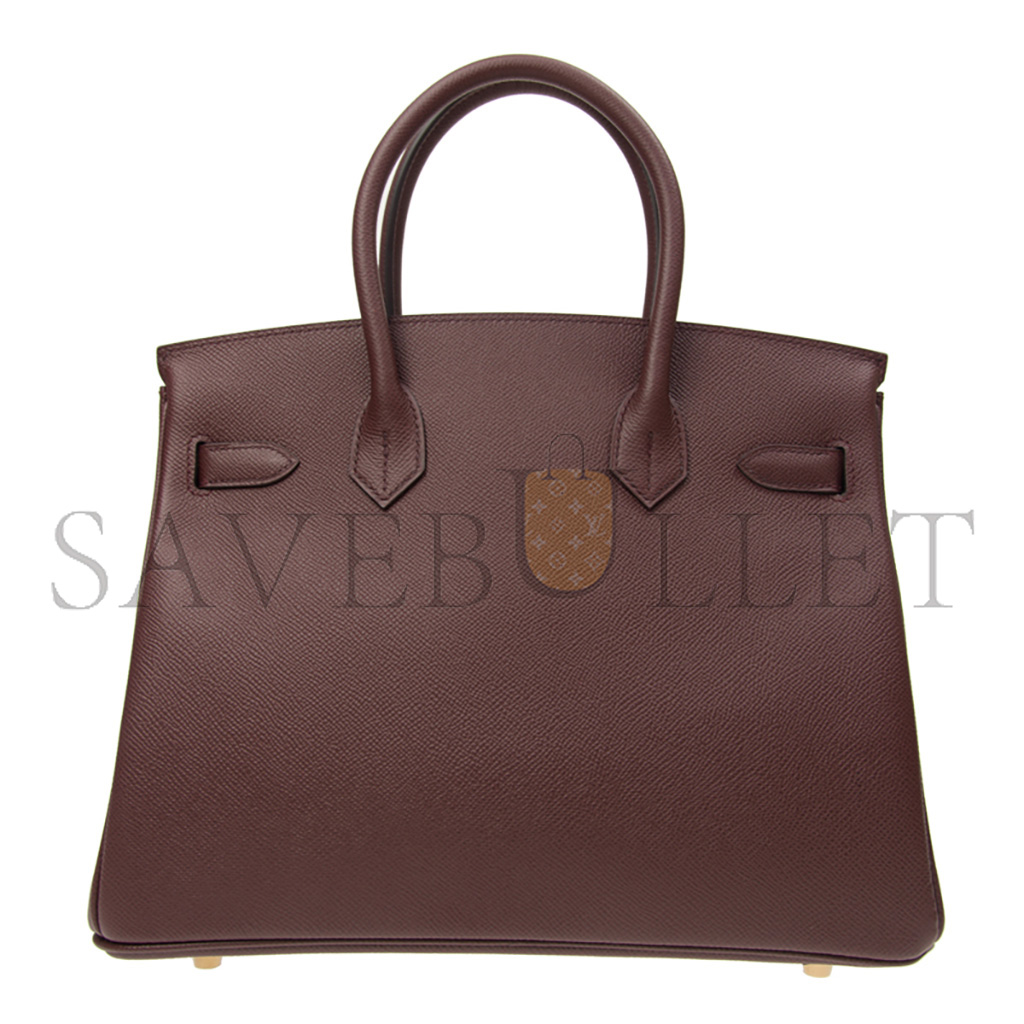 HERMÈS BIRKIN 25 SWIFT LEATHER BORDEAUX GOLD BUCKLE H049362CK20 (25*20*13cm)